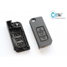 Carkey - Mahindra XUV 500 3 Button Black Flipkey Front Replacement Key Shell 