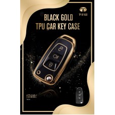 Carkey - Golden TPU Key cover For Zest/Nexon/Tigor/Tiago/Safari/Harrier